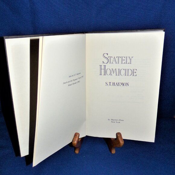 Stately Homicide by S. T. Haymon (1984, Hardcover Book) Mystery - Picture 3 of 4